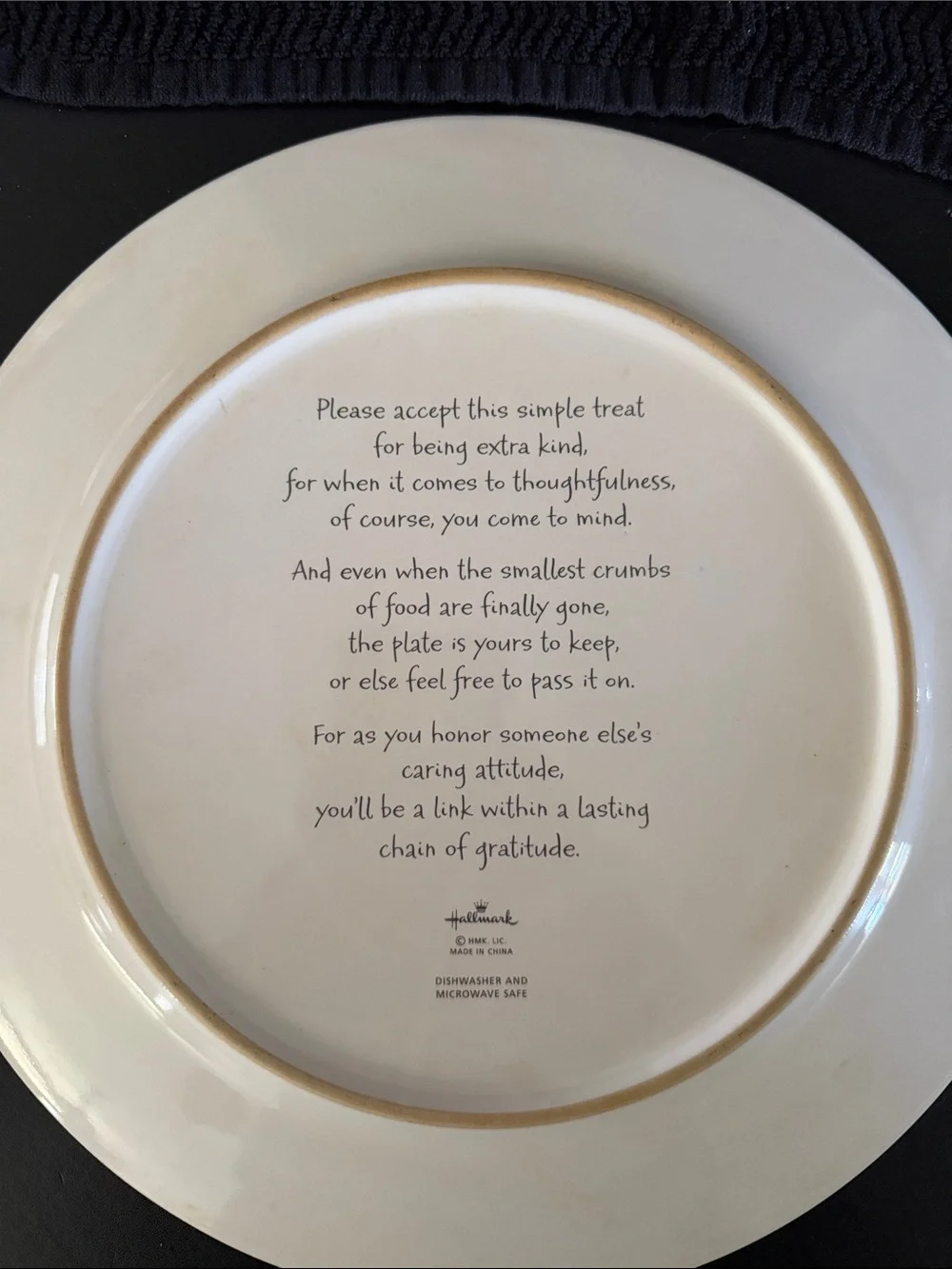 Hallmark Grateful Ceramic Serving Plate with Red Cherry Pattern - 12” Diameter